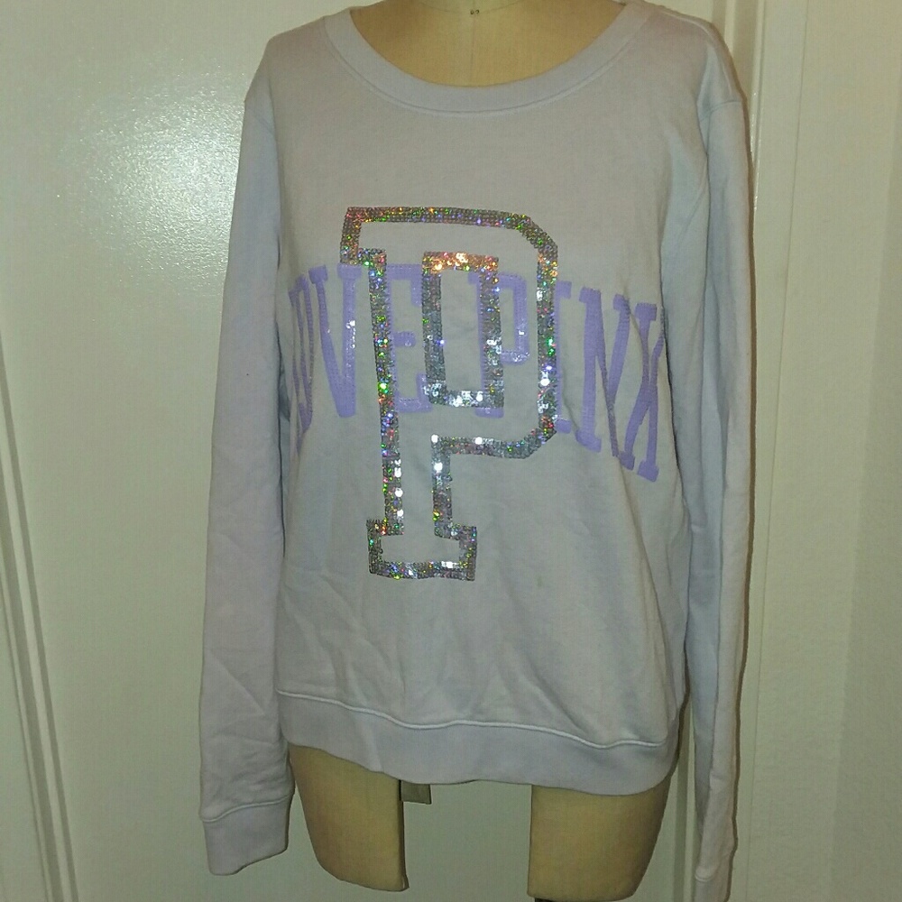 Victorias Secret PINK Lavender Sweater Sequins